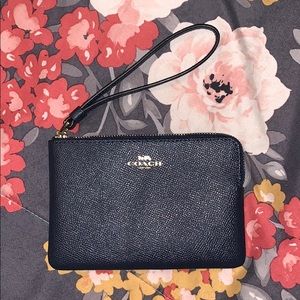 Navy blue coach wristlet